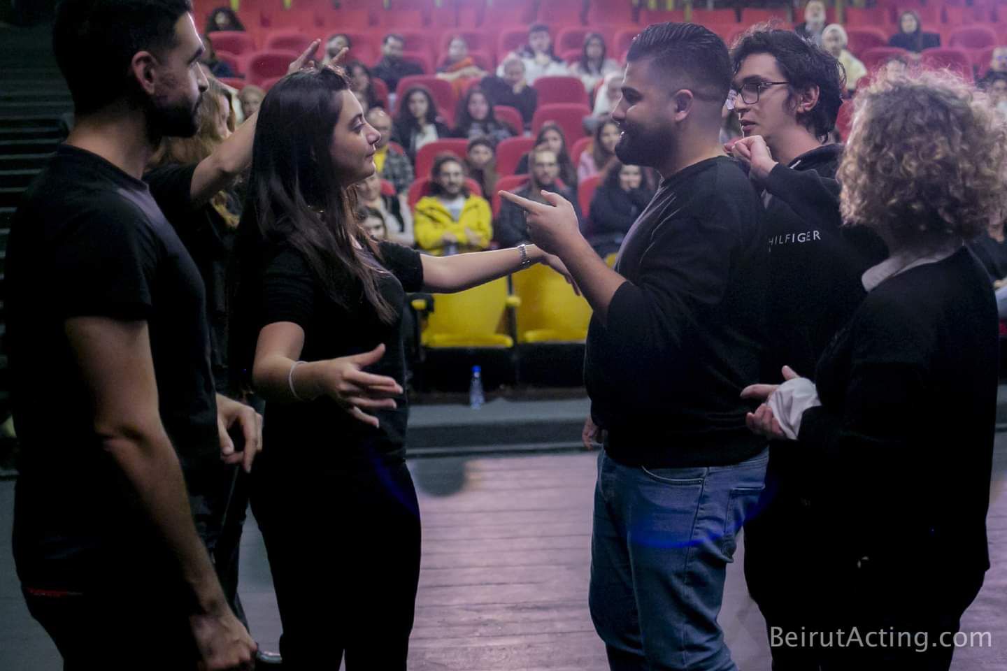Actors in an improvisation scene at Beirut Acting